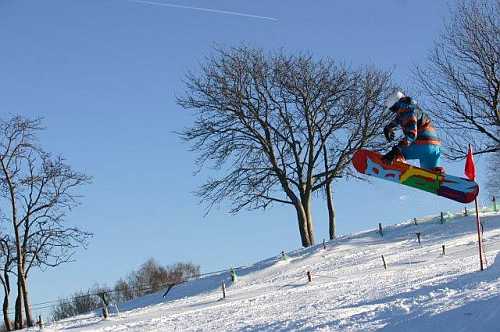 Snowboardfahrer in Aktion!